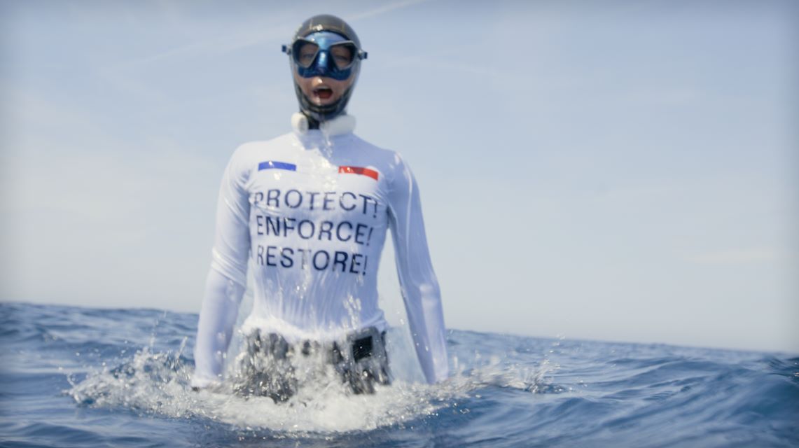 World champion Zecchini freedives with MedReAct ahead of UNOC to urge France to fully protect the Gulf of Lion Fisheries Restricted Area